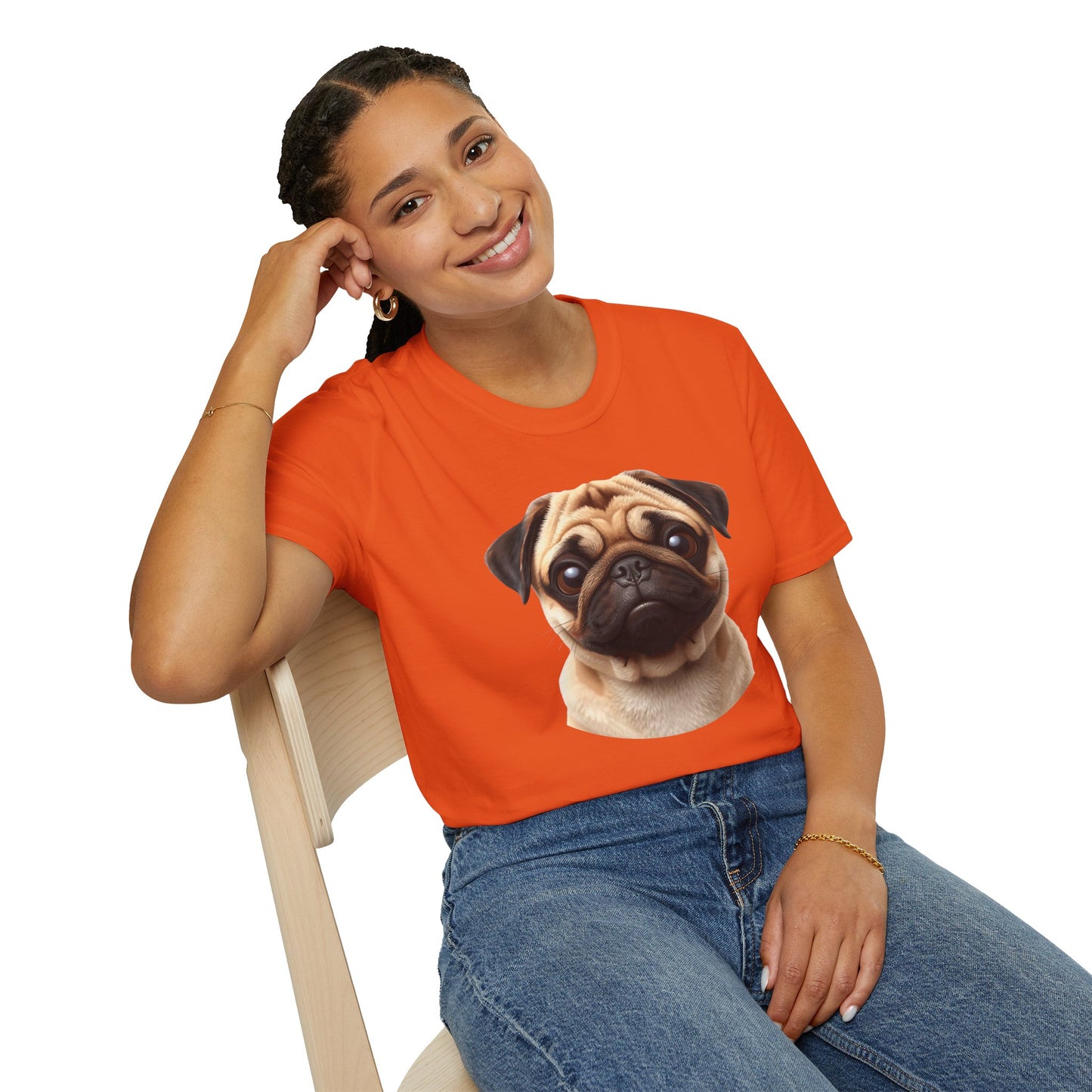 Pug Dog Portrait Shirt – Pug Dog Lover Gift, Cute Dog Mom Tee, Dog Dad Shirt, Pet Breed Apparel
