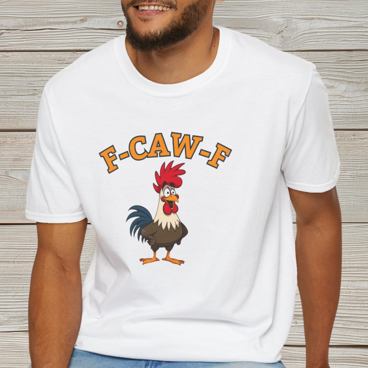 Funny F-CAW-F Rooster T-Shirt, Rooster Lover Shirt, Chicken Tee, Humorous Top, Fun Bird Apparel, Gift for him, Gift for her, Funny Shirt