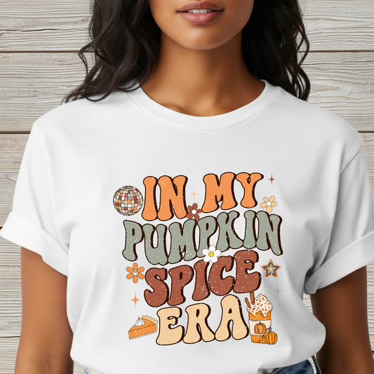 In My Pumpkin Spice Era Fall T-Shirt - Cute Women's Autumn Tee, Thanksgiving Shirt, Pumpkin Thanksgiving Tee, Cozy Fall Tee, Friendsgiving