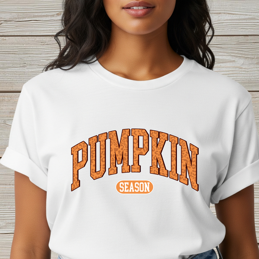 Pumpkin Season Fall T-Shirt - Cute Women's Autumn Tee, Thanksgiving Shirt, Pumpkin Thanksgiving Tee, Cozy Fall Tee for Her, Friendsgiving