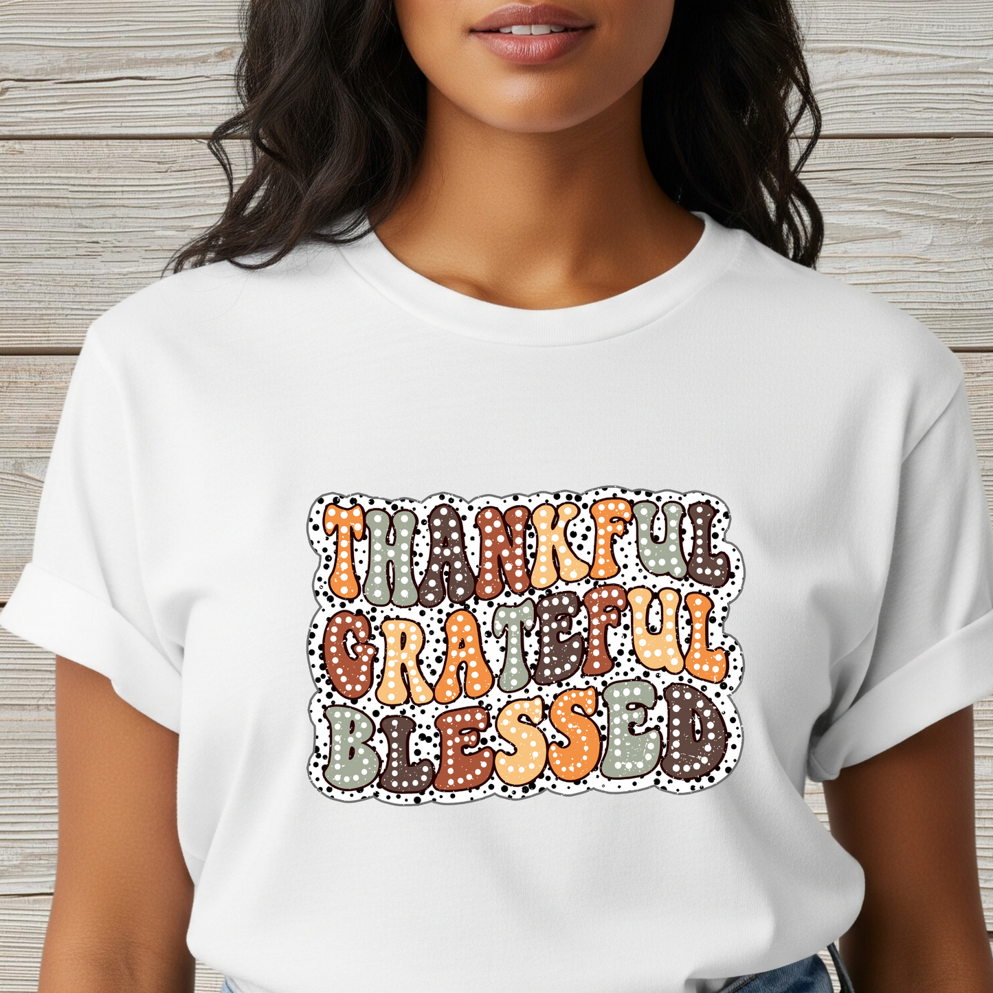 Fall Unisex Softstyle T-Shirt with Inspirational Words Thankful Grateful Blessed, Religious Fall Tee, Hope Shirt, Thanksgiving Shirt
