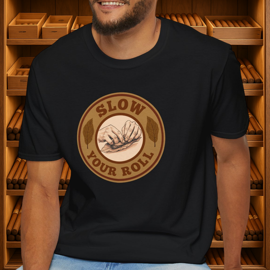 Slow Your Roll Cigar T-Shirt, BBQ Pool Party Shirt, Fathers Day Gift, Relaxation Leisure, Cigar lover Gift, Cigar Aficionado, Dad Gift