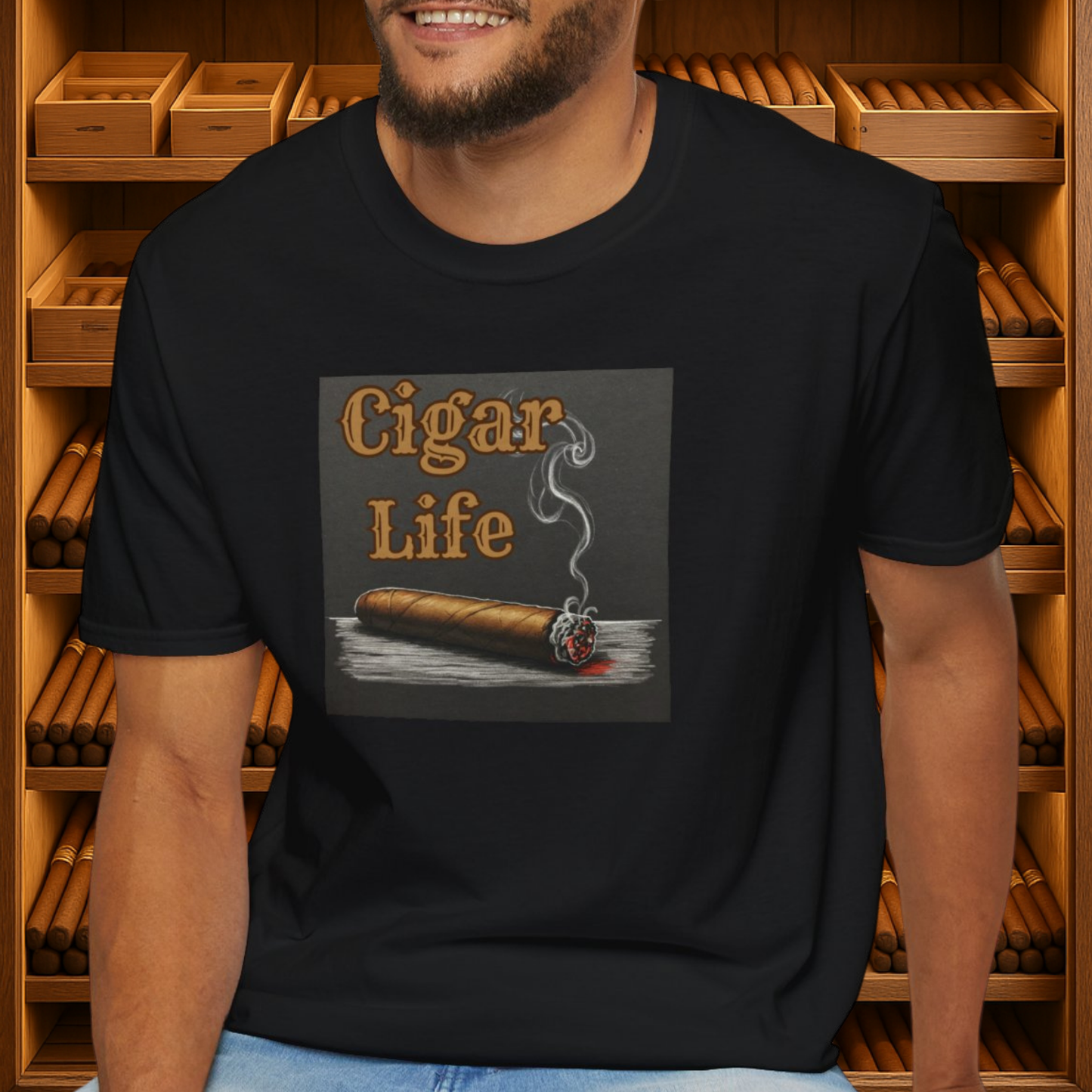 Cigar Life Unisex T-Shirt, BBQ Pool Party Shirt, Fathers Day Gift, Relaxation Leisure, Cigar lover Gift, Grandpa Gift
