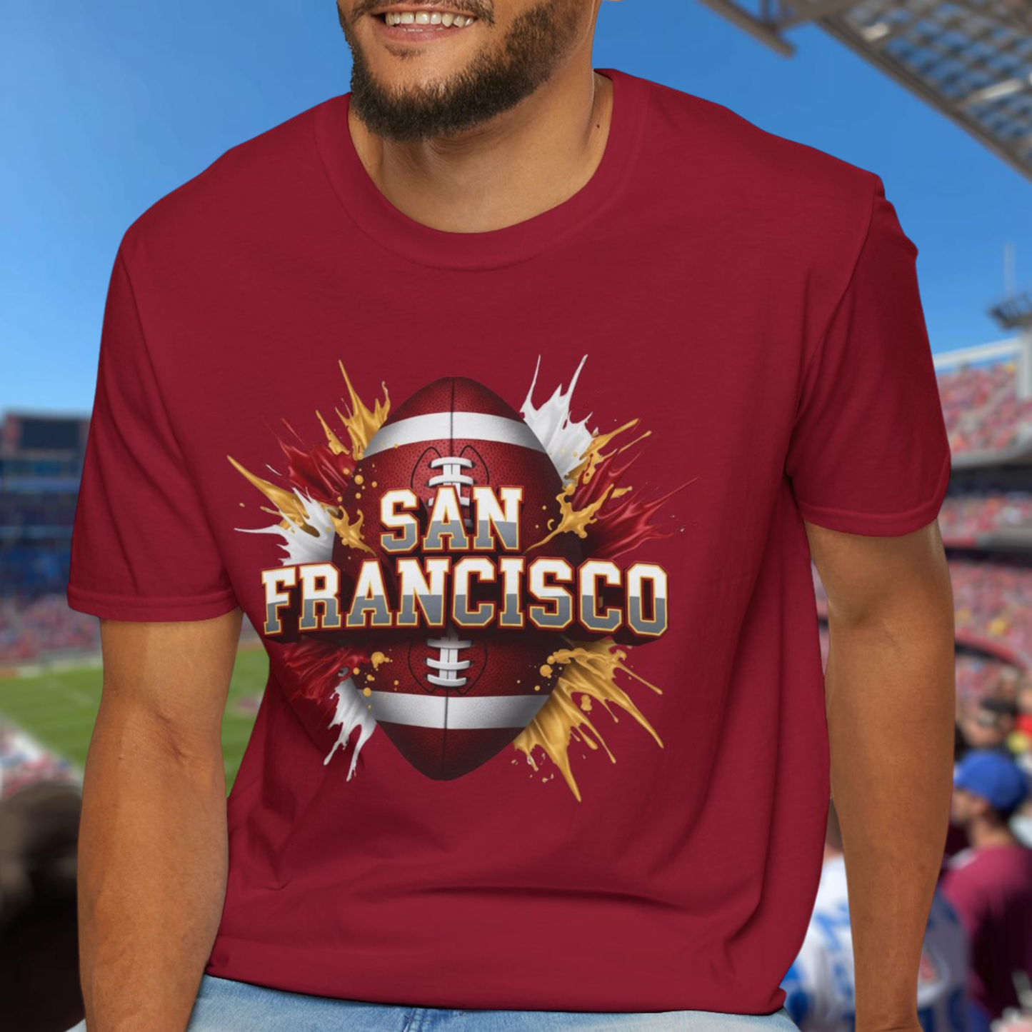 San Francisco Football Unisex T-Shirt, San Francisco Team Tee, Football Gift for San Francisco Fans, Game Day Shirt, Sports Fan Apparel