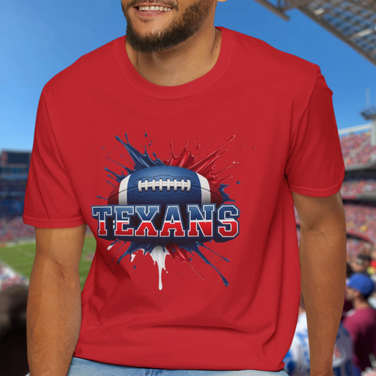 Houston Football Unisex T-Shirt, Houston Team Tee, Football Gift for Houston Fans, Game Day Shirt, Sports Fan Apparel, Football Tee