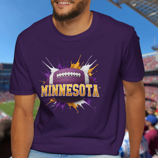Minnesota Football Unisex T-Shirt, Minnesota Team Tee, Football Gift for Minnesota Fans, Game Day Shirt, Sports Fan Apparel Football Tee