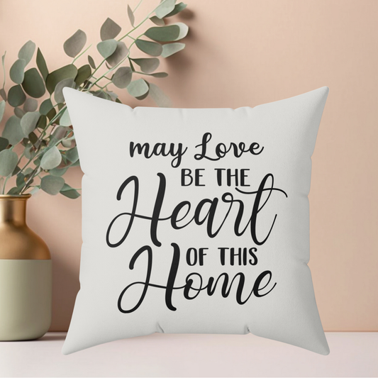Heart of this Home Quote Pillow, Faux Suede Throw Cushion for Home Decor, Gift for friends and family, Living Room Accent, Couch Pillow