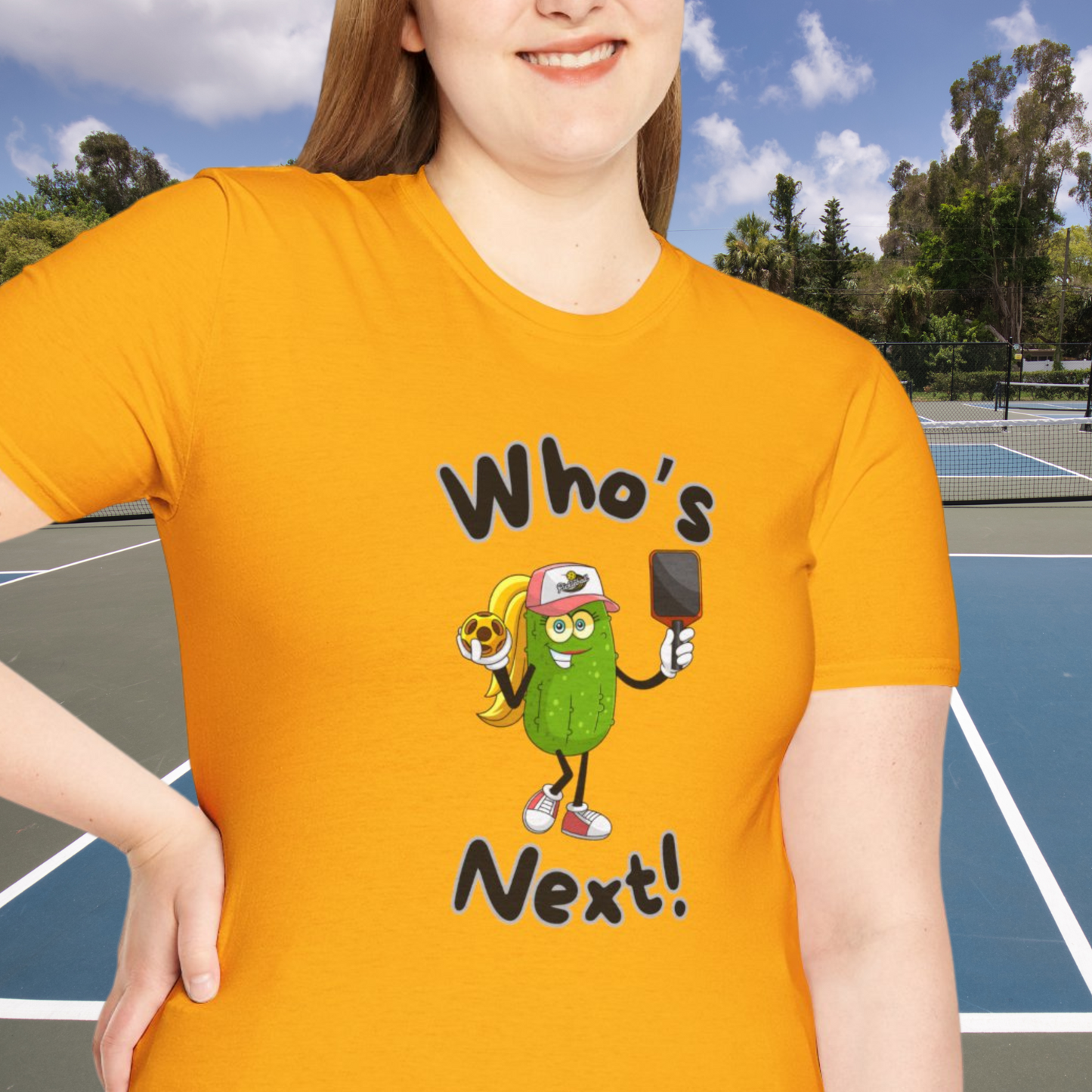 Who's Next Pickleball Unisex Softstyle T-Shirt, Pickleball Gift, Pickleball Apparel, Pickleball Lover Shirt, Pickleball Player Tee,