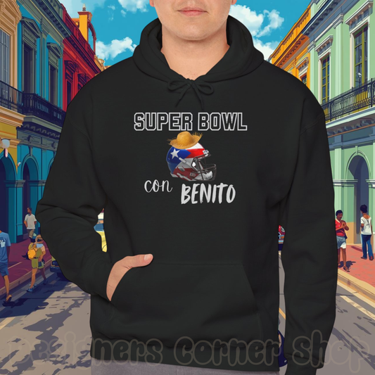 Benito Bowl Halftime Shirt 2026 Hoodie, Benito Bowl Hooded Sweatshirt, Football Fan Gift, Puerto Rico Heritage Hoodie, Boriqua Pride Gift