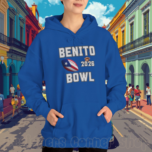 Benito Bowl Halftime Shirt 2026 Hoodie, Benito Bowl Hooded Sweatshirt, Football Fan Gift, Puerto Rico Heritage Hoodie, Boriqua Pride Gift