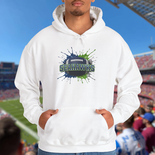 Seattle Football Hoodie, Seattle Team Hoodie, Football Gift for Seattle Fans, Game Day Sports Fan Apparel, Football Fan Gift