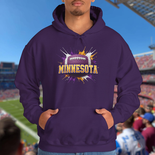 Minnesota Football Hoodie, Minnesota Team Hoodie, Football Gift for Minnesota Fans, Game Day Sports Fan Apparel, Football Fan Gift