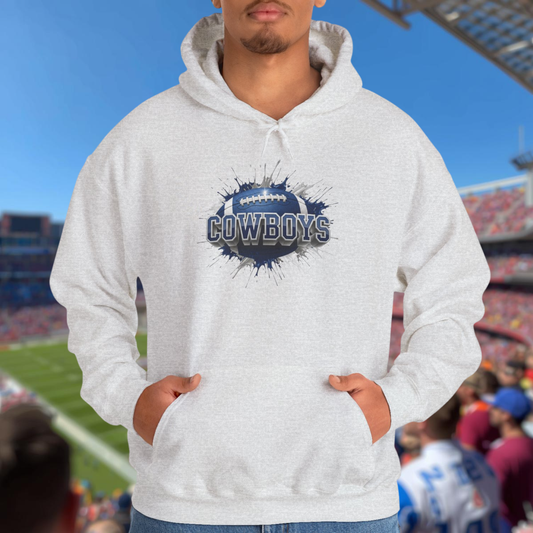 Dallas Football Hoodie, Dallas Team Hoodie, Football Gift for Dallas Fans, Game Day Sports Fan Apparel, Football Fan Gift