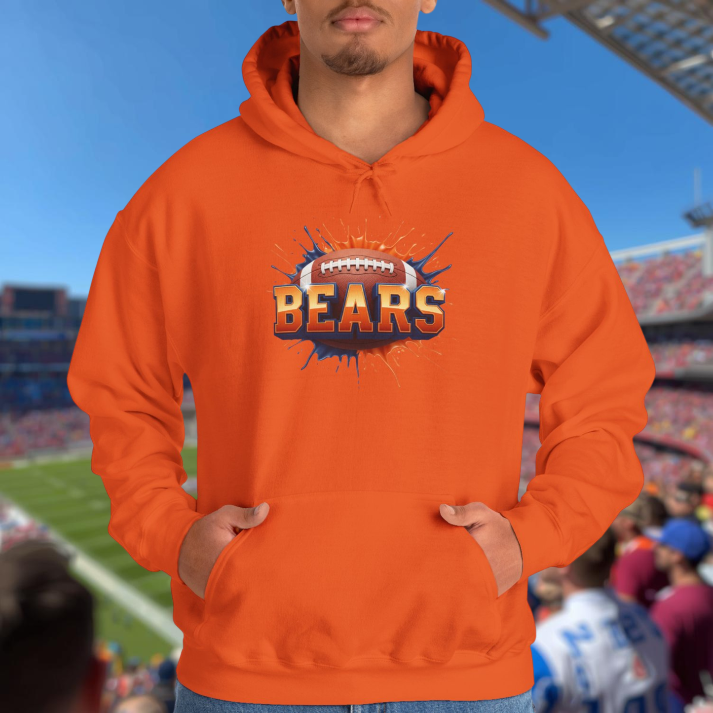 Chicago Football Hoodie, Chicago Team Hoodie, Football Gift for Chicago Fans, Game Day Sports Fan Apparel, Football Fan Gift