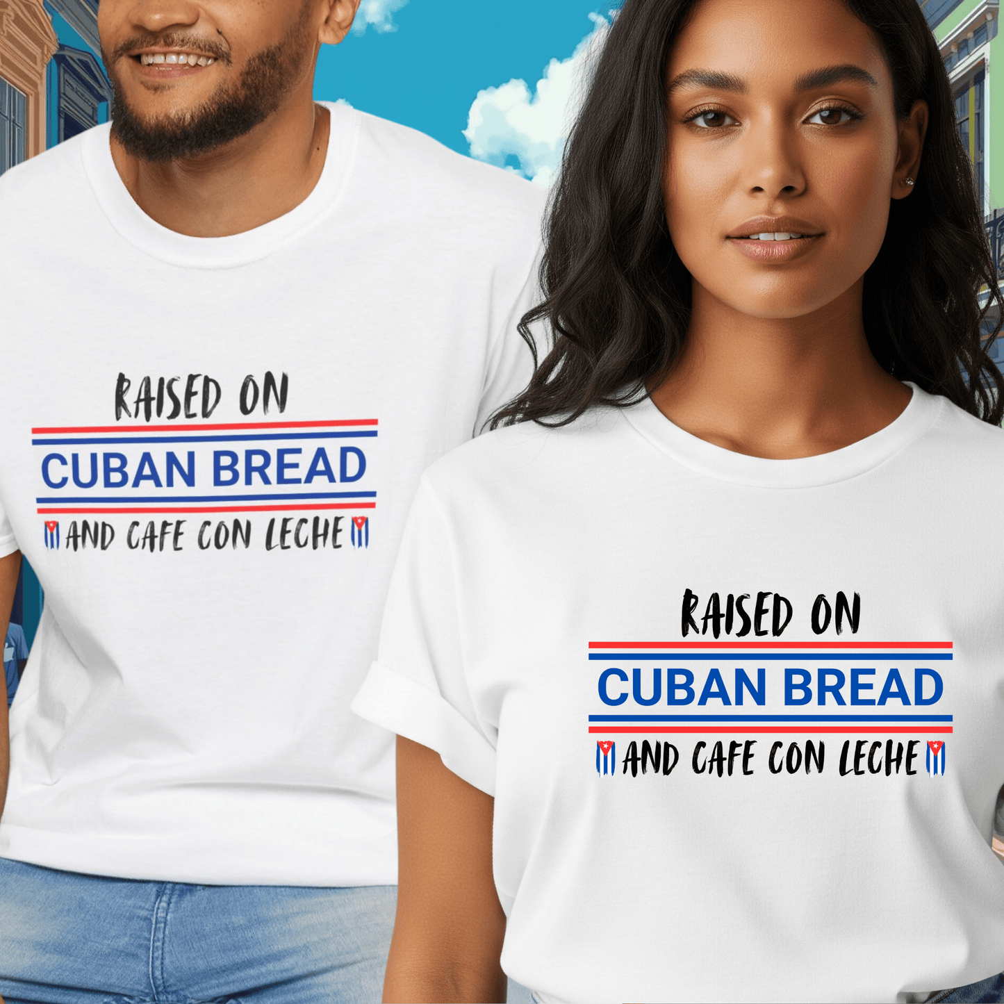 Raised on Cuban Bread and Cafe Con Leche T-Shirt, Cute Graphic Tee for Hispanic Heritage, Cuban Food Heritage Latin roots Tee, Hispanic Gift