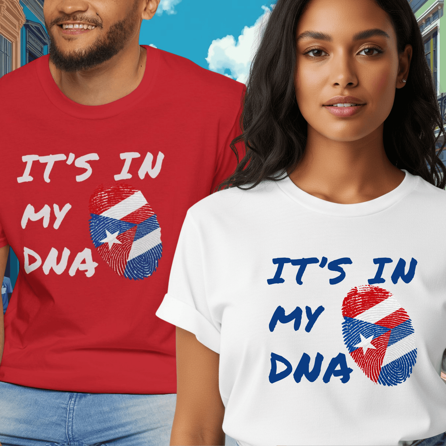It's In My DNA Cuba-Rican Pride T-Shirt, Graphic Tee for Hispanic Heritage, Cuban - Puerto Rican Heritage, Cuba - Boriqua Pride Tee Gift