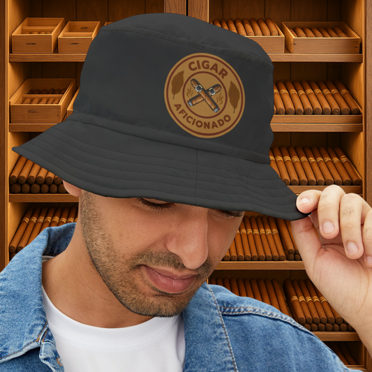 Cigar Aficionado Bucket Hat, BBQ Pool Party Hat, Cigar lover Gift, Cigar Aficionado, Dad Gift, Bucket Hat, Cigar Smoker