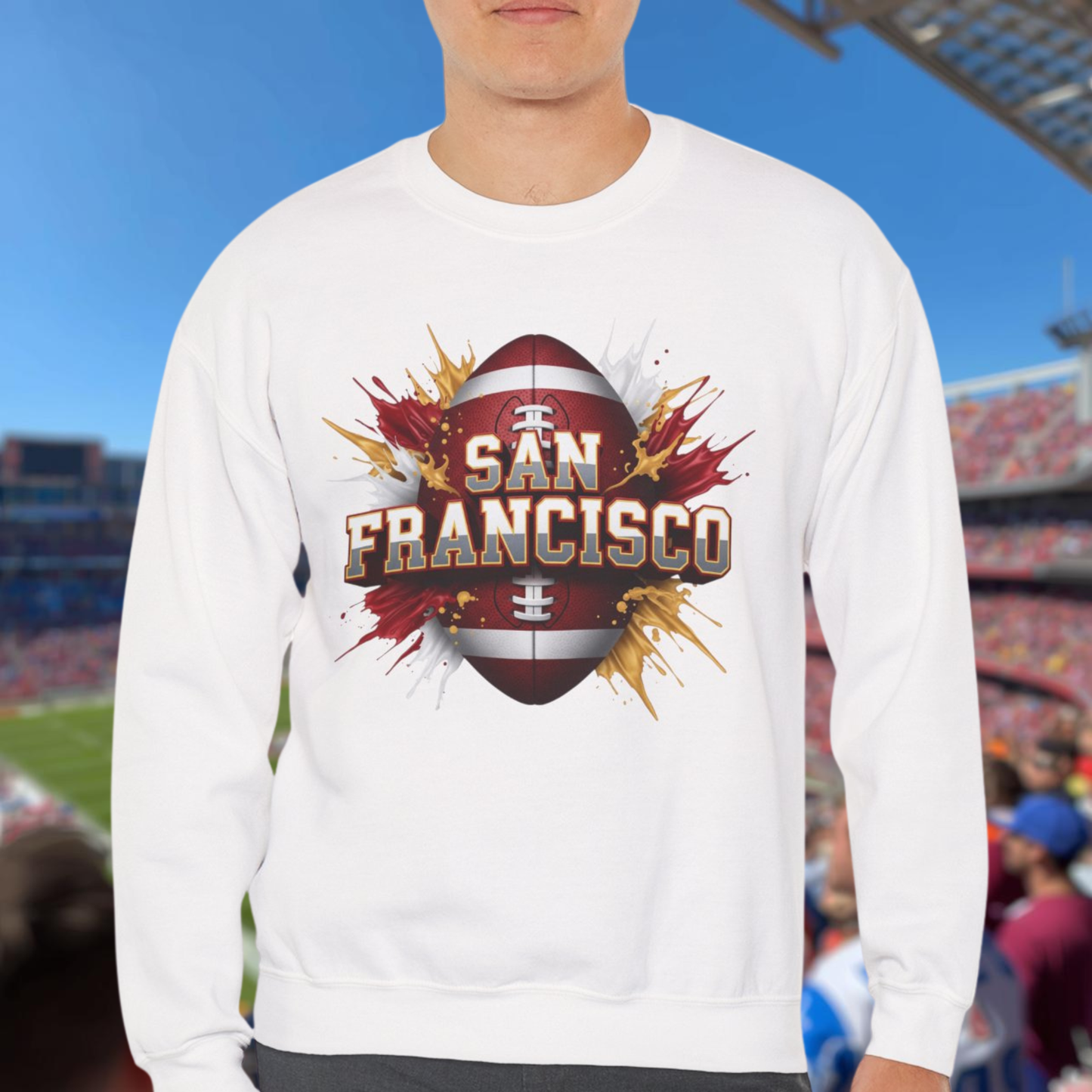 San Francisco Football Sweatshirt, San Francisco Team Sweatshirt, Football Gift for San Fran Fans, Game Day Fan Apparel, Football Fan Gift