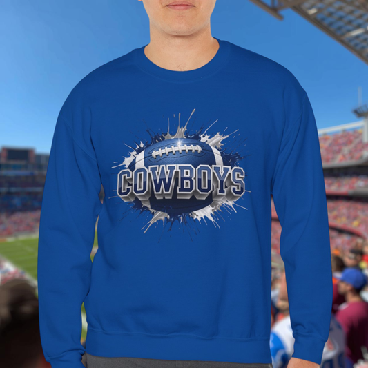 Dallas Football Sweatshirt, Dallas Team Sweatshirt, Football Gift for Dallas Fans, Game Day Sports Fan Football Apparel