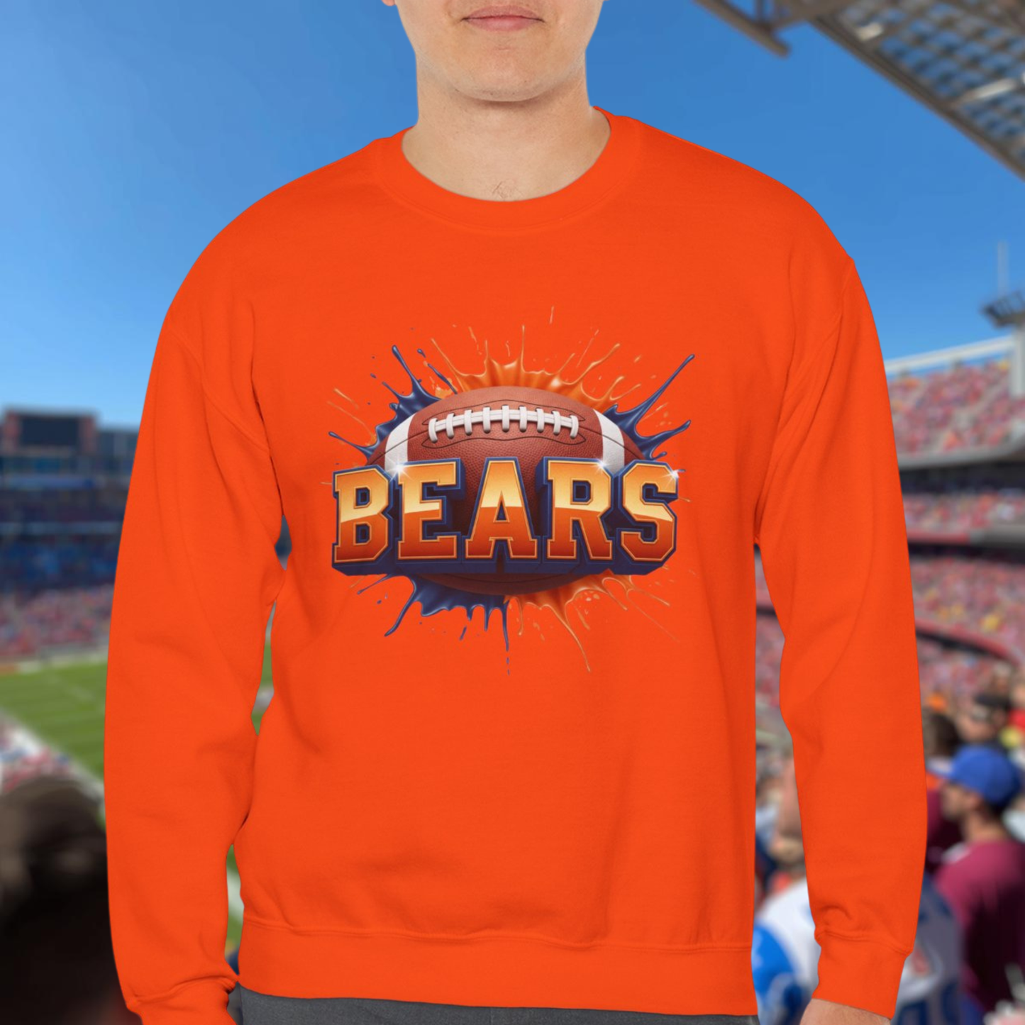 Chicago Football Sweatshirt, Chicago Team Sweatshirt, Football Gift for Chicago Fans, Game Day Sports Fan Football Apparel