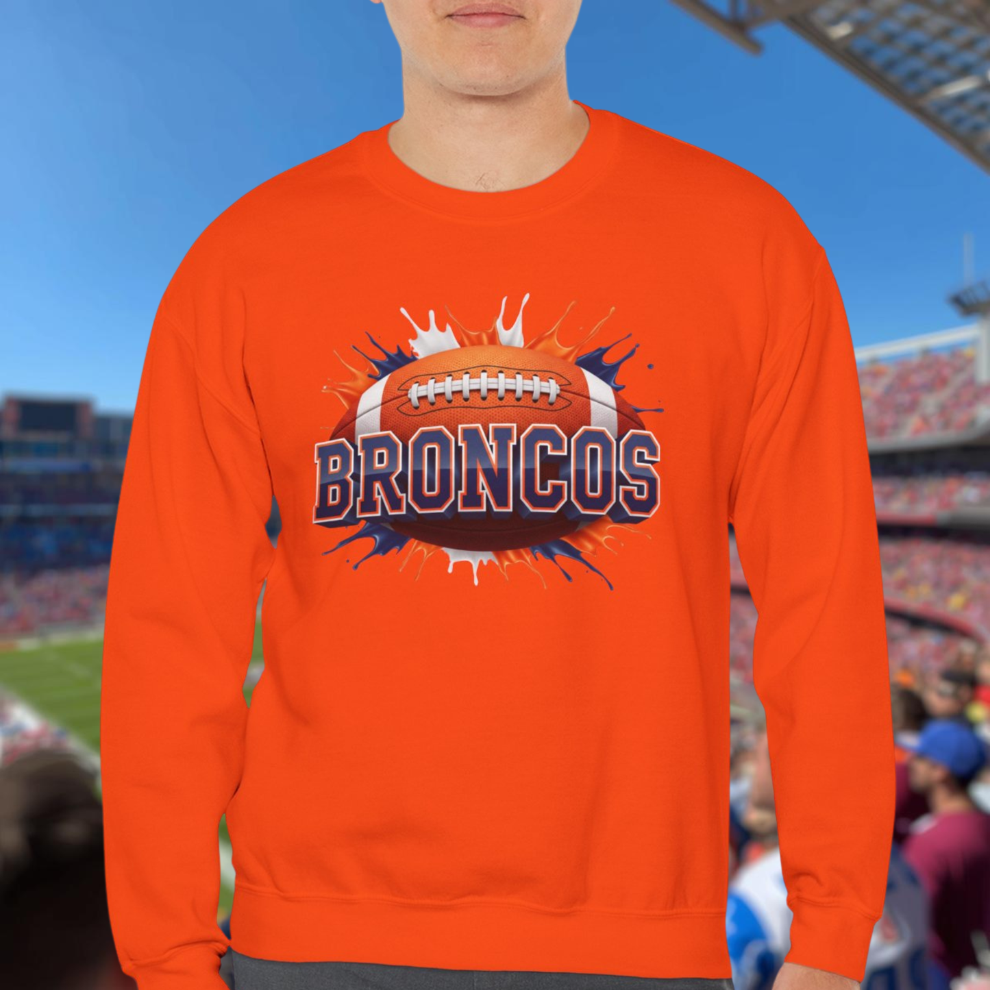 Denver Football Sweatshirt, Denver Team Sweatshirt, Football Gift for Denver Fans, Game Day Sports Fan Football Apparel