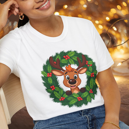 Reindeer in the Wreath Shirt, Family Christmas Shirts, Christmas T Shirt, Holiday Shirt, Cute Xmas Shirt for the family, Holiday Gift