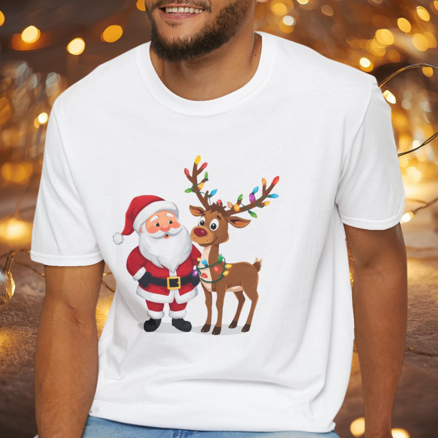 Santa and Rudolph Shirt, Family Christmas Shirts, Christmas T Shirt, Holiday Shirt, Cute Xmas Shirt for the family, Holiday Gift