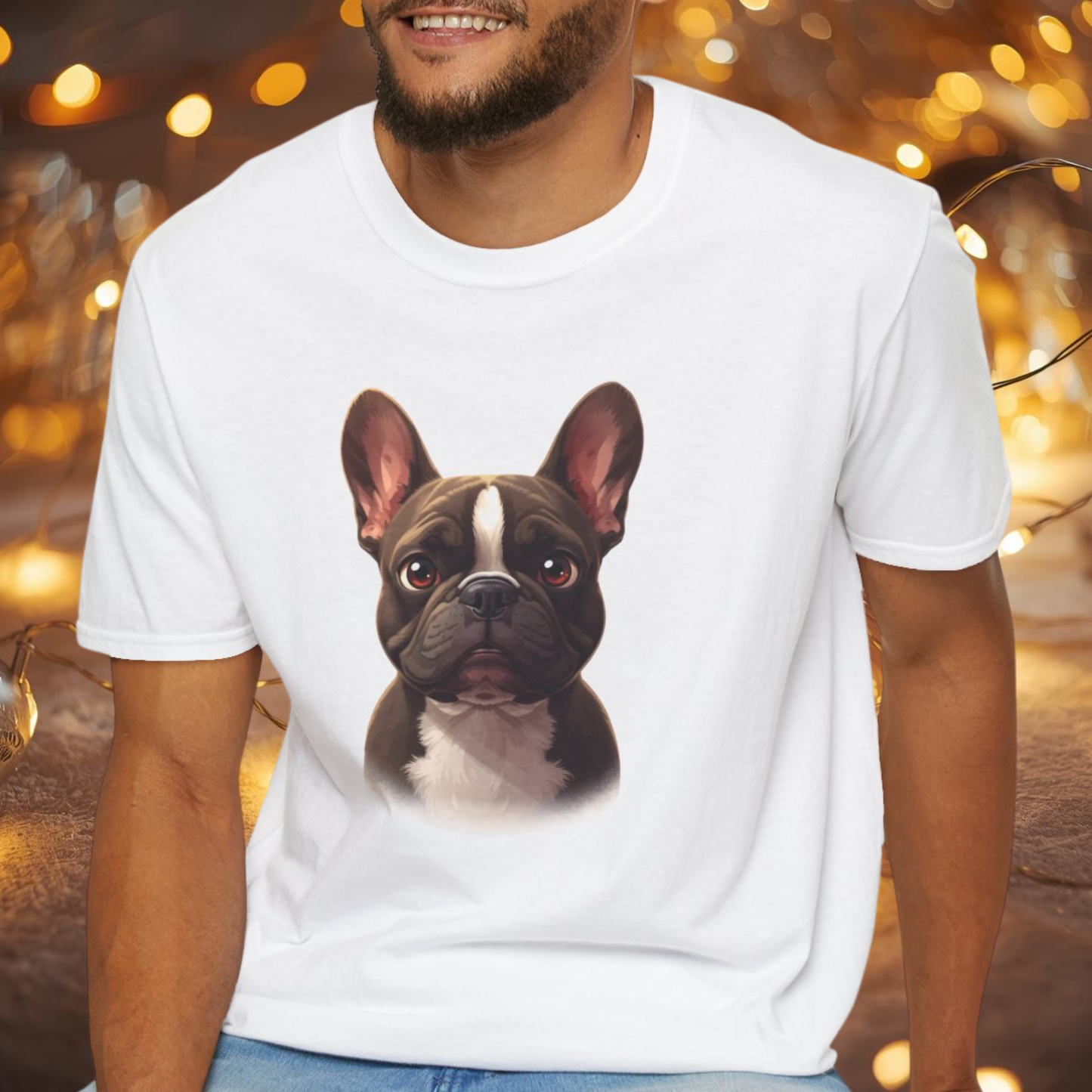 French Bulldog Dog Portrait Shirt – Frenchie Dog Lover Gift, Cute Dog Mom Tee, Dog Dad Shirt, Pet Breed Apparel