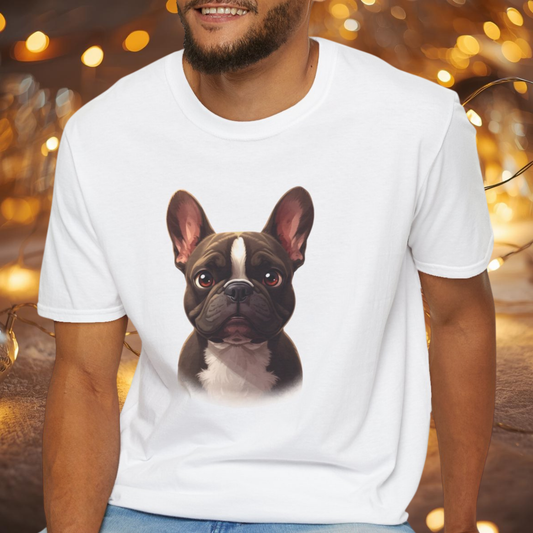 French Bulldog Dog Portrait Shirt – Frenchie Dog Lover Gift, Cute Dog Mom Tee, Dog Dad Shirt, Pet Breed Apparel