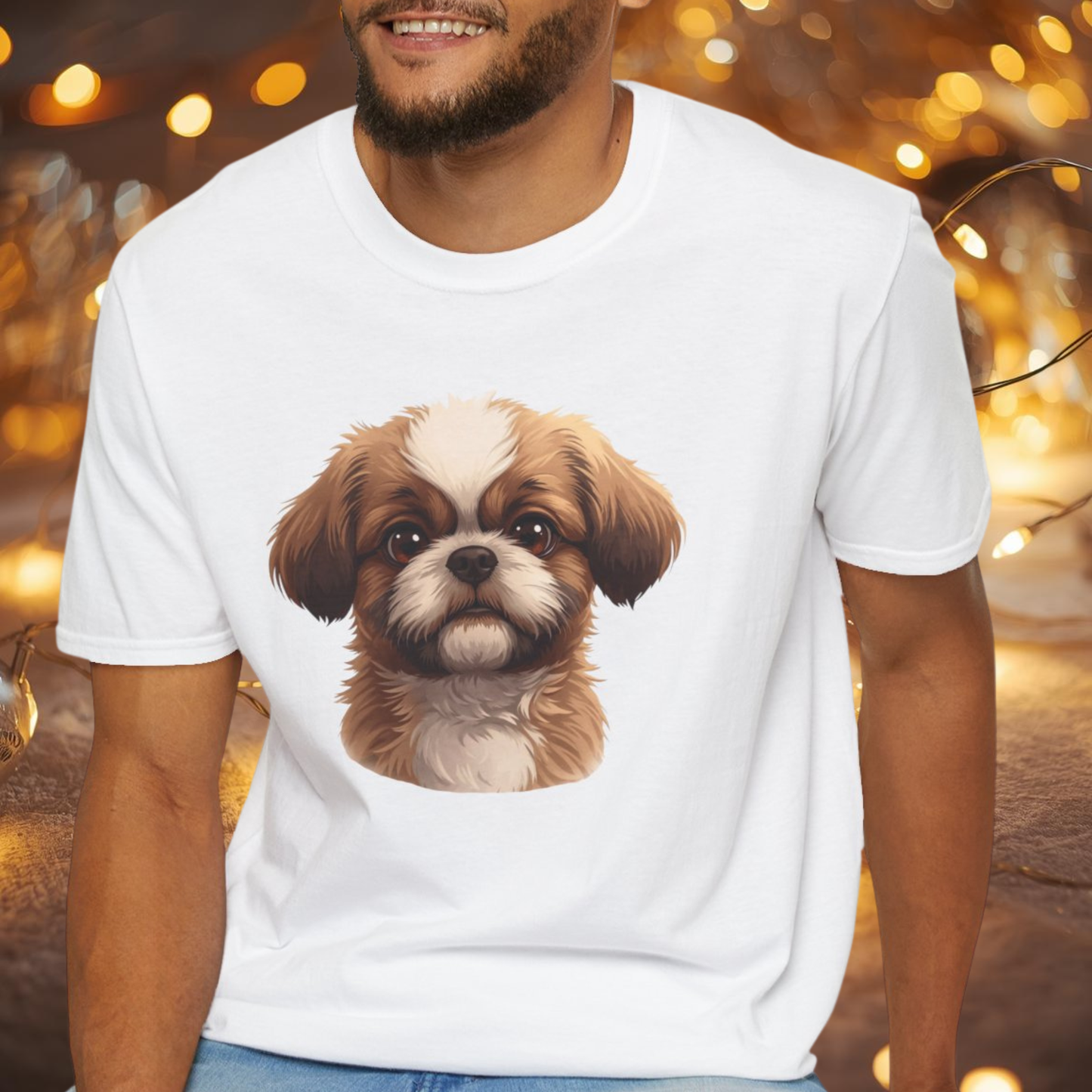 Shih Tzu Dog Portrait Shirt – Shih Tzu Shepherd Dog Lover Gift, Cute Dog Mom Tee, Dog Dad Shirt, Pet Breed Apparel