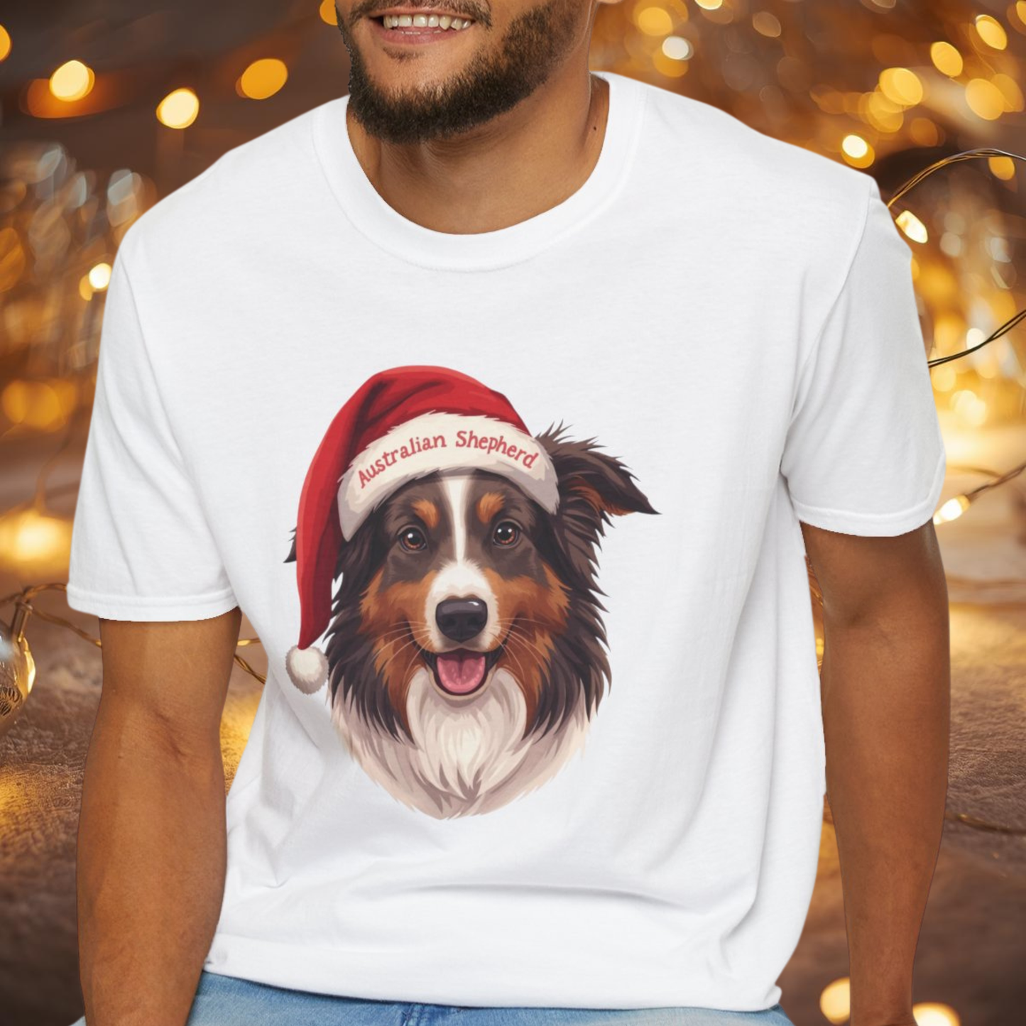 Australian Shepherd Dog Portrait Shirt – Aussie Dog Lover Gift, Cute Dog Mom Tee, Dog Dad Shirt, Pet Breed Apparel