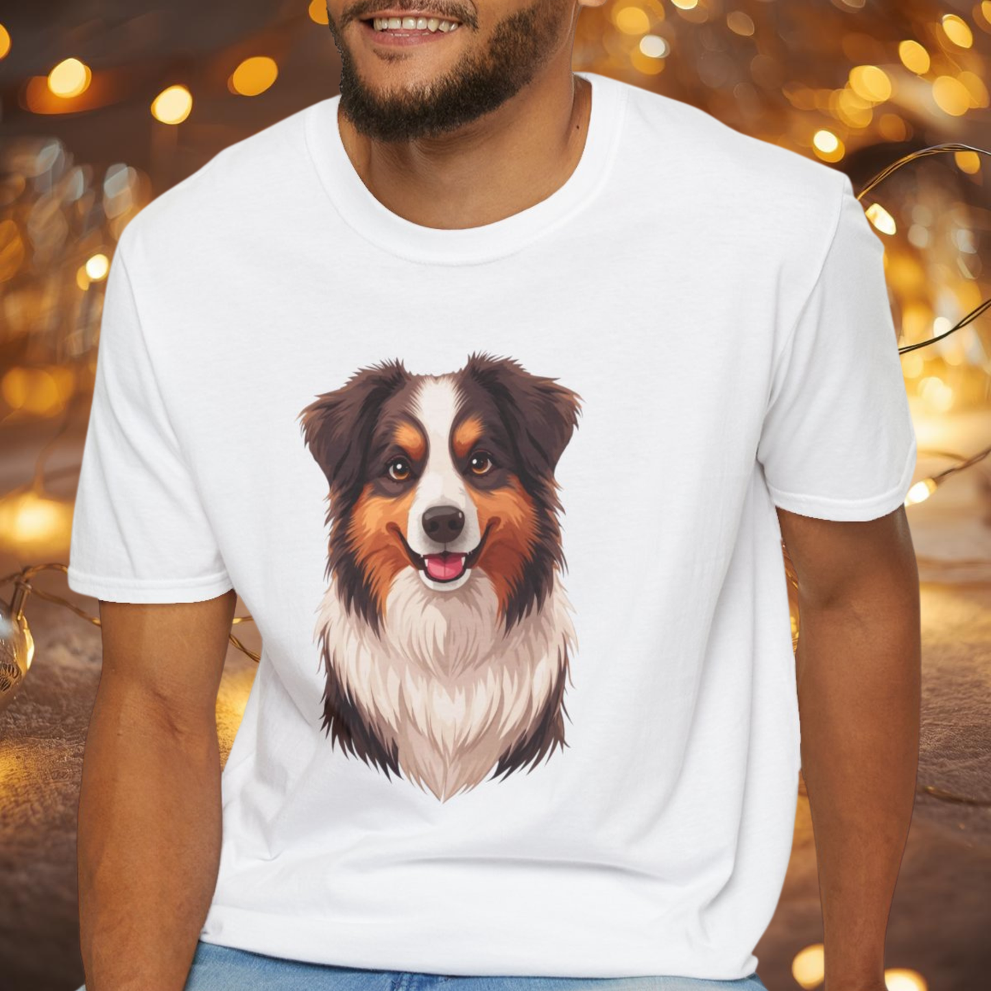 Australian Shepherd Dog Portrait Shirt – Aussie Dog Lover Gift, Cute Dog Mom Tee, Dog Dad Shirt, Pet Breed Apparel