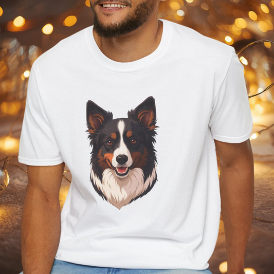 Border Collie Dog Portrait Shirt – Border Collie Dog Lover Gift, Cute Dog Mom Tee, Dog Dad Shirt, Pet Breed Apparel