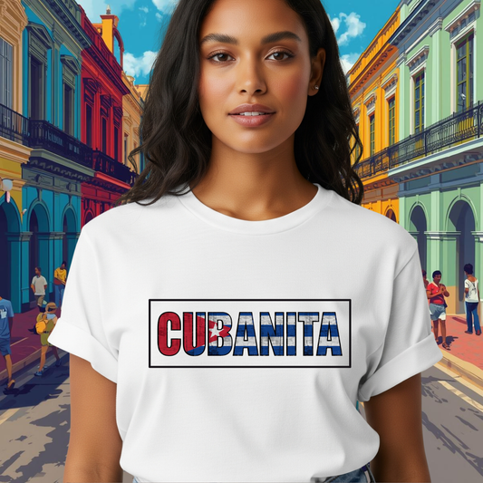 CUBANITA T-Shirt – Cuban Flag Shirt for Women, Latina Pride Tee, Cuba Heritage Top, Cuban Culture Graphic Tee