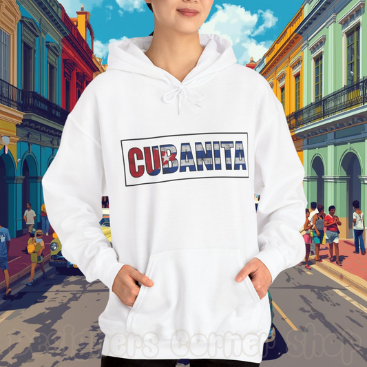 CUBANITA Hoodie – Cuban Flag Hoodie for Women, Latina Pride Hoodie, Cuba Heritage Top, Cuban Culture Graphic Hoodie