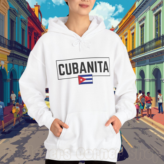 CUBANITA Hoodie – Cuban Flag Hoodie for Women, Latina Pride Hoodie, Cuba Heritage Top, Cuban Culture Graphic Hoodie