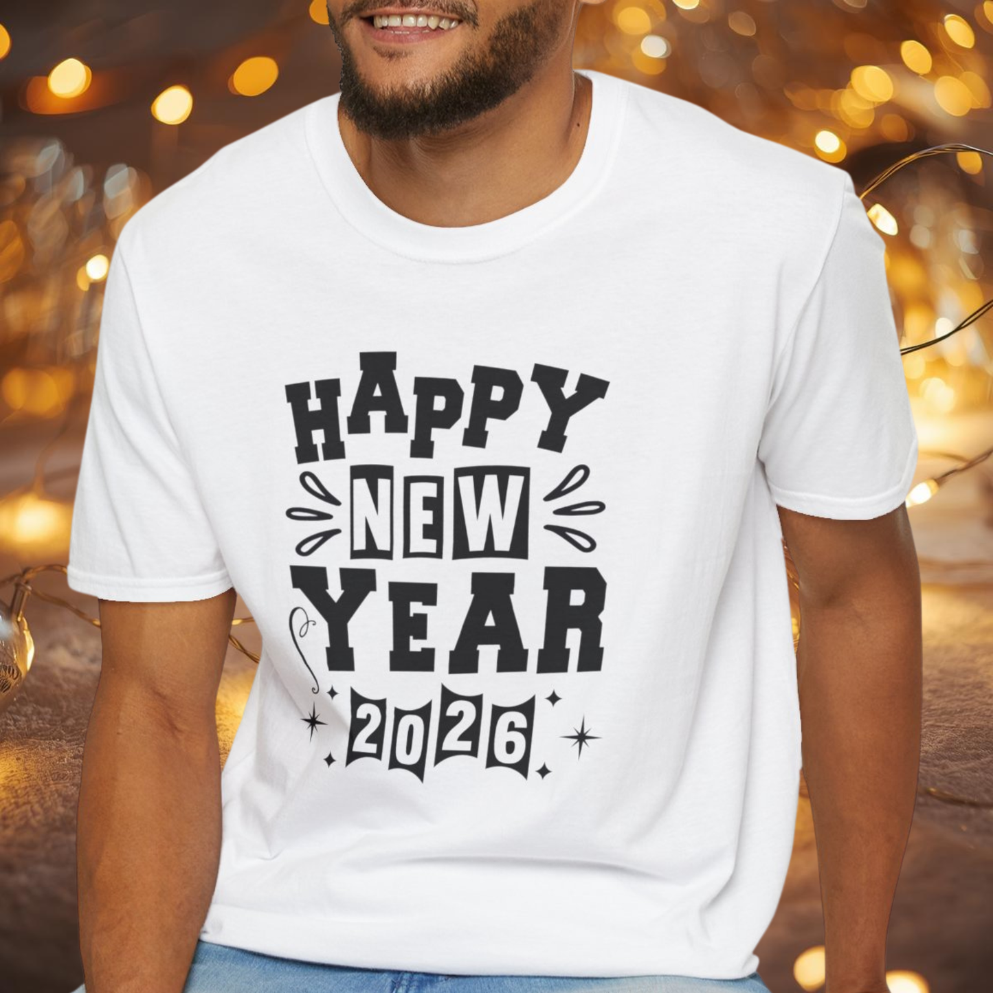 Happy New Year 2026 T-Shirt – Retro New Year Graphic Tee, NYE Party Shirt, Vintage Bold Typography 2026 Shirt, New Year’s Eve Countdown Outfit