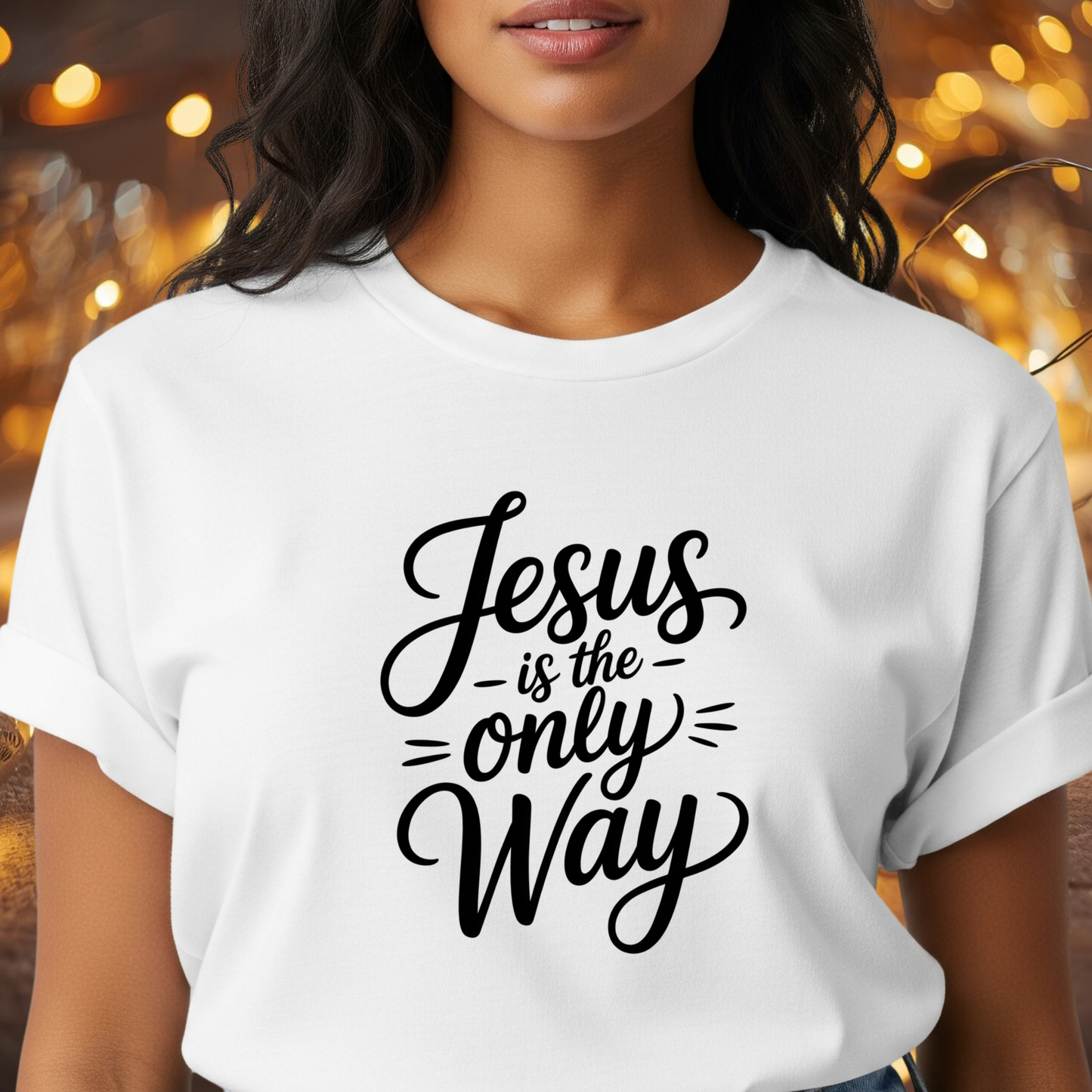 Jesus Is the Only Way T-Shirt – Christian Faith Shirt, Inspirational Bible Verse Tee, Religious Graphic Top