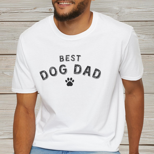 Best Dog Dad T-Shirt – Funny Dog Lover Shirt for Men, Paw Print Pet Dad Tee, Dog Father Gift