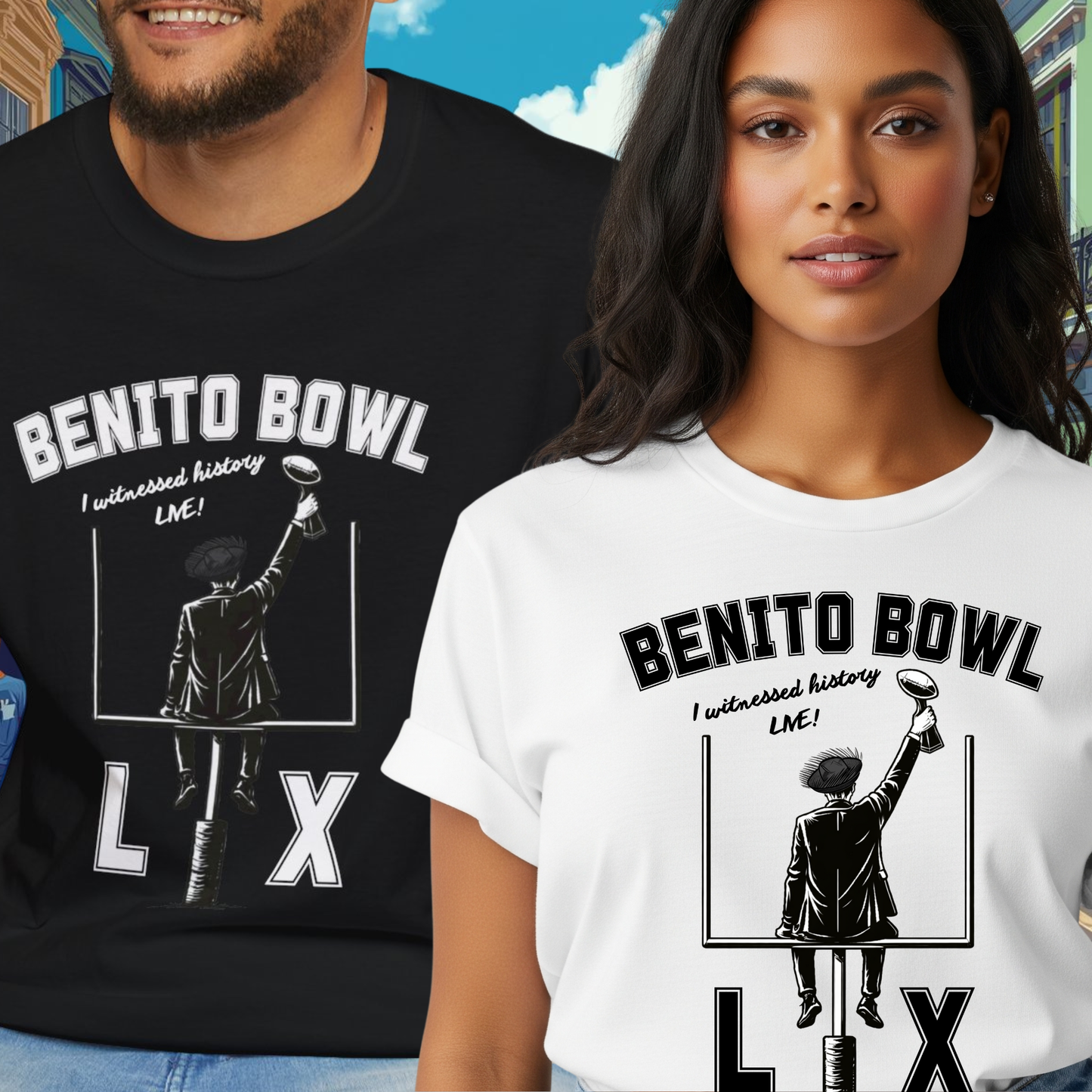 Benito Bowl LX Shirt – Witnessed History Live – Football Graphic Tee, Benito Bowl Shirt, Football Fan Gift, Puerto Rico Heritage Tee, Boricua Pride Gift
