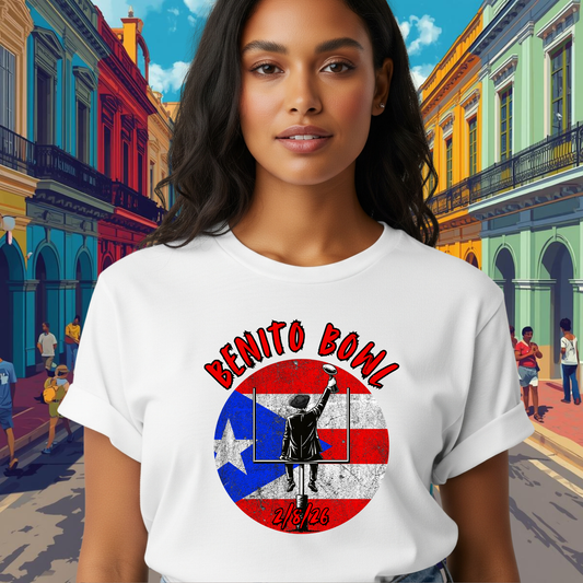 Benito Bowl 2/8/26 T-Shirt – Puerto Rico Heritage Tee, Boricua Pride Football Fan Shirt