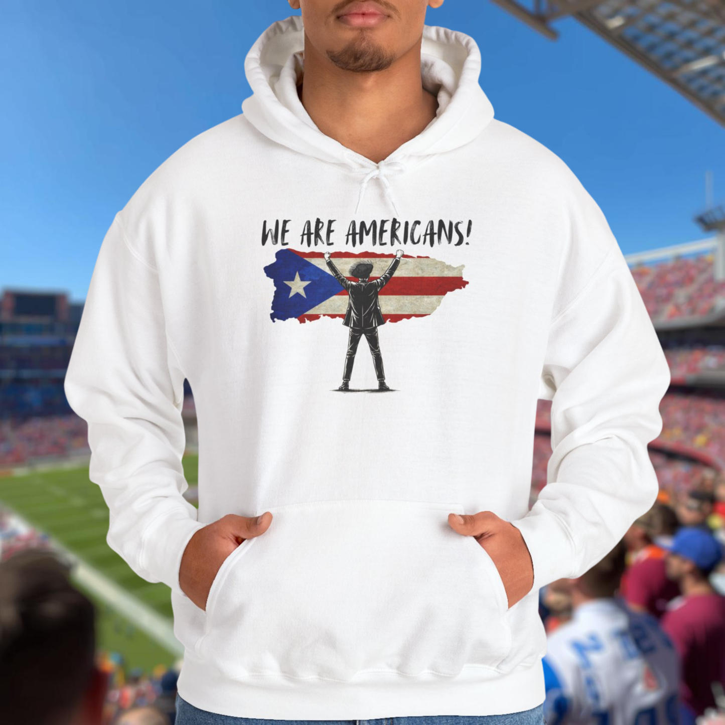 Benito We are Americans Hoodie, Benito Bowl, Football Fan Gift, Puerto Rico Boricua Heritage Culture Pride Hoodie