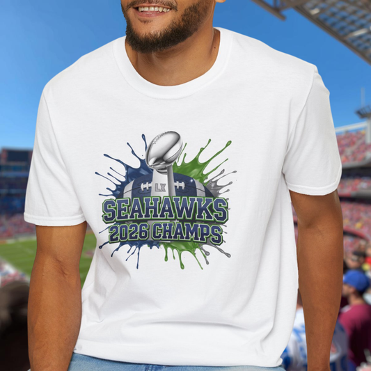 Seahawks 2026 Champions T-shirt – Seahawks Football Fan Tee, 2026 football Champs, Football Gift Shirt, Victory Tee