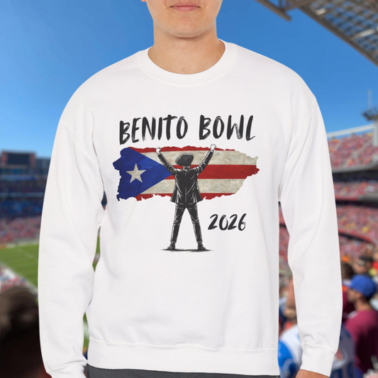 Benito Bowl 2026 PR Flag Sweatshirt, Benito Bowl, Football Fan Gift, Puerto Rico Boricua Heritage Culture Pride sweatshirt