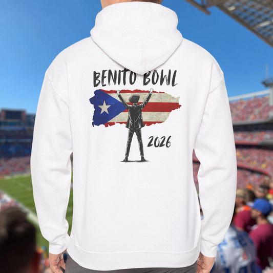Benito Bowl PR Flag 2026 Hoodie, Benito Bowl XL, Football Fan Gift, Puerto Rico Boricua Heritage Culture Pride Hoodie