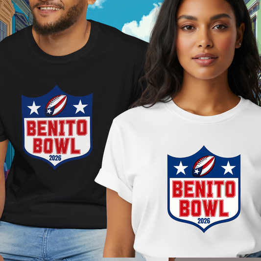 Benito Bowl 2026 Football T-shirt, Benito Bowl Shirt, Football Fan Gift, Puerto Rico Boricua Heritage Culture Pride Tee