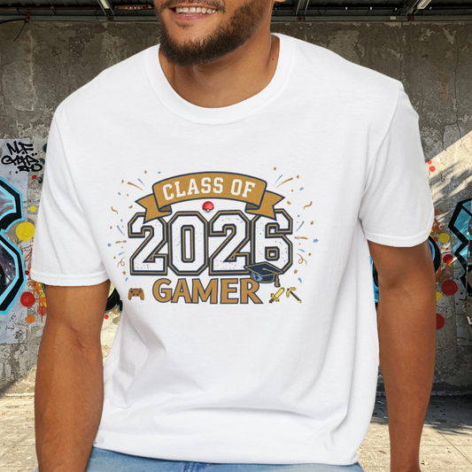 Class of 2026 Gamer T-Shirt – Graduation Gift for Gamers, Senior 2026 Shirt, Video Game Grad Tee, High School or College
