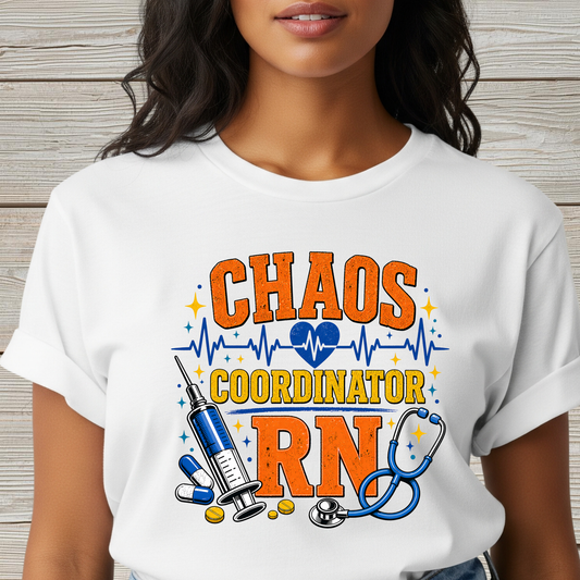 Chaos Coordinator RN Shirt – Funny Nurse Shirt – Nurse Life Tee – Medical Humor Gift for Nurses, RN LPN CNA Nursing Shirt