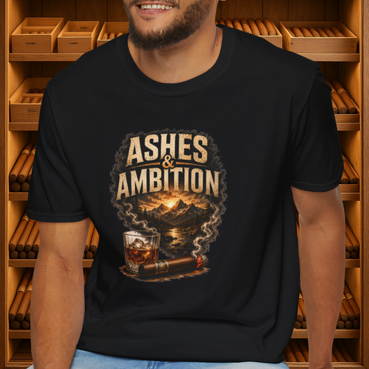 Ashes & Ambition Mountain Retreat T-Shirt – Cigar & Whiskey Lifestyle Tee