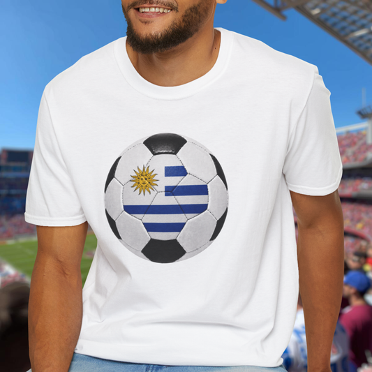 Uruguay Soccer Ball Shirt, Uruguay Futbol Tee, Blue White Soccer T-Shirt, Game Day Fan Shirt, Sports Gift